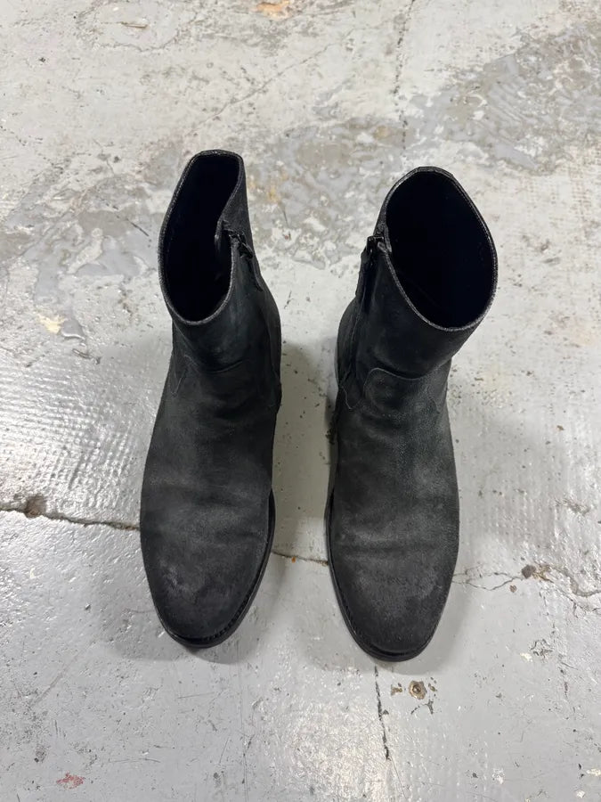 2000s Balenciaga Grey Suede Leather Ankle Boots oeZZxqK 1