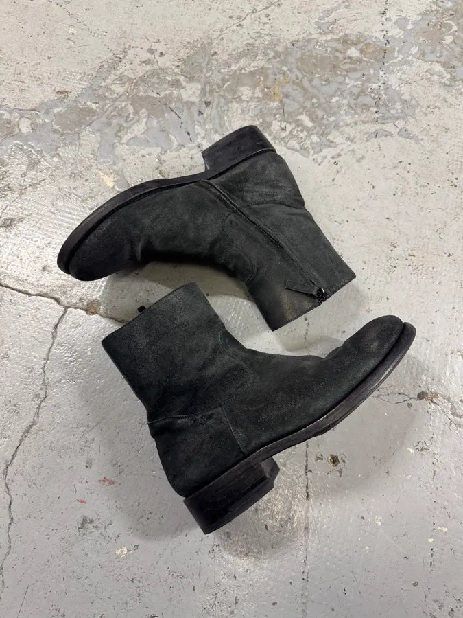 2000s Balenciaga Grey Suede Leather Ankle Boots oeZZxqK 2