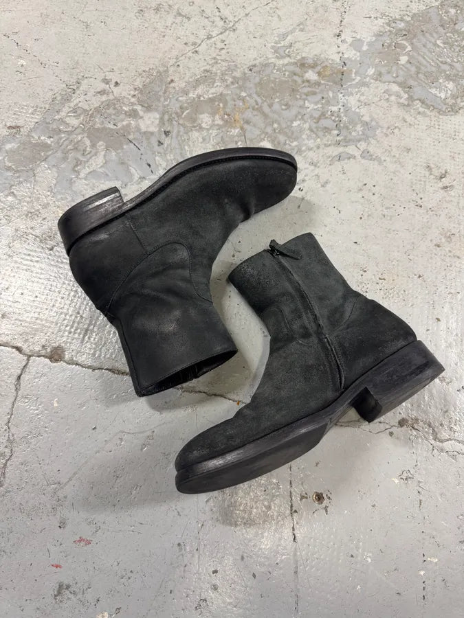 2000s Balenciaga Grey Suede Leather Ankle Boots oeZZxqK 3