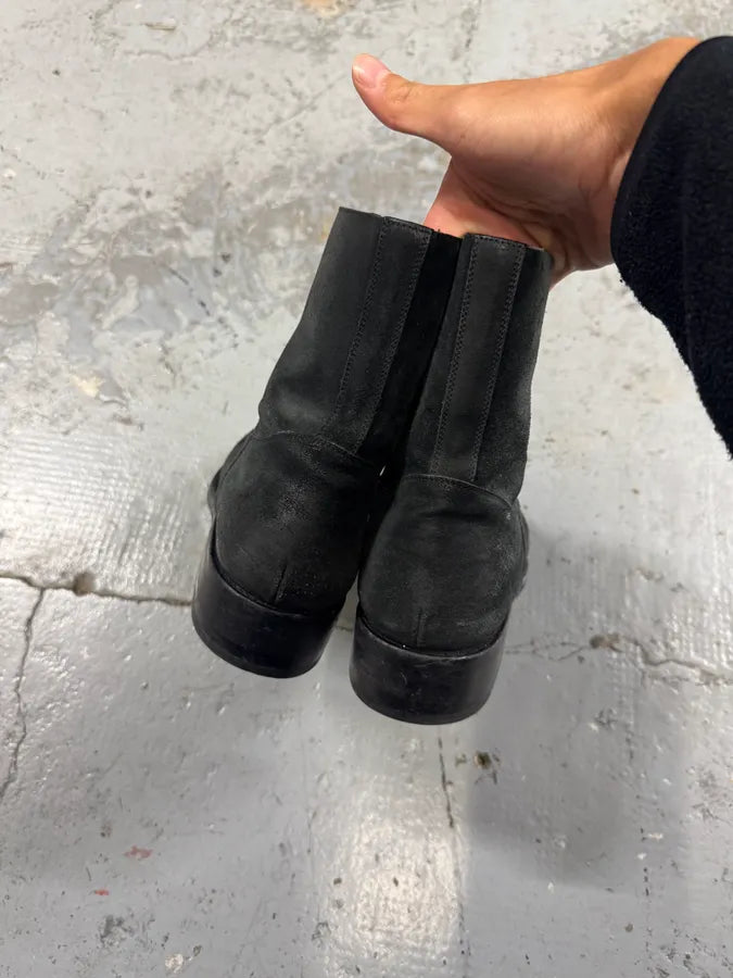 2000s Balenciaga Grey Suede Leather Ankle Boots oeZZxqK 4