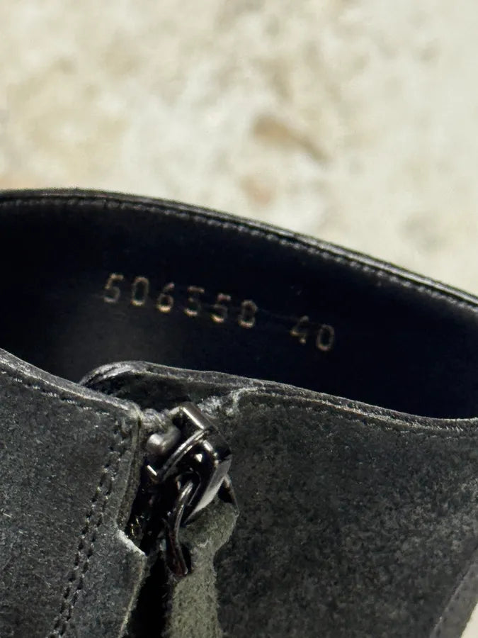 2000s Balenciaga Grey Suede Leather Ankle Boots oeZZxqK 7