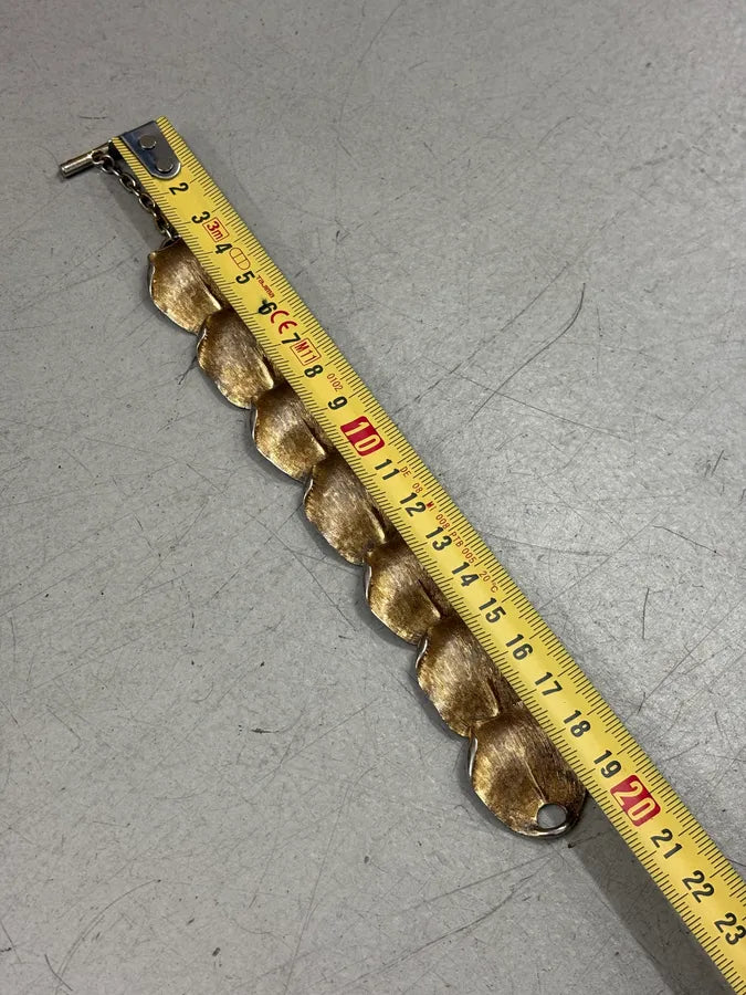 2000s Balenciaga Guilded Metal Brushed Petal Bracelet by Ghesquière RBdjEHc 7