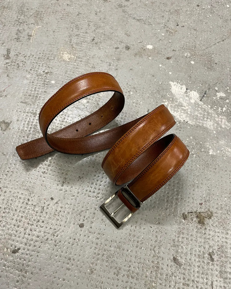 2000s Balenciaga Italian Brown Leather Belt KYwdaRE 0