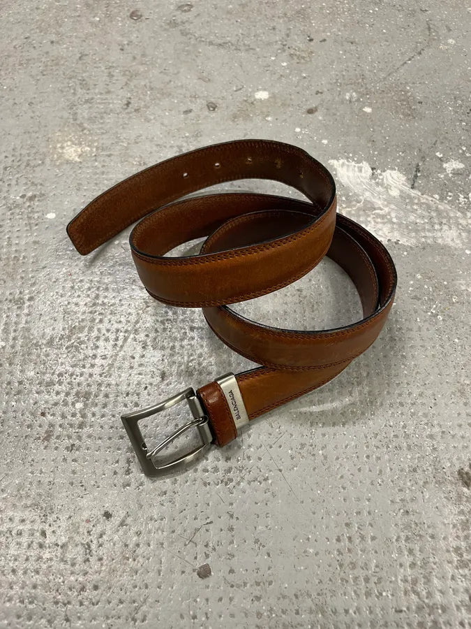 2000s Balenciaga Italian Brown Leather Belt (OS) 1