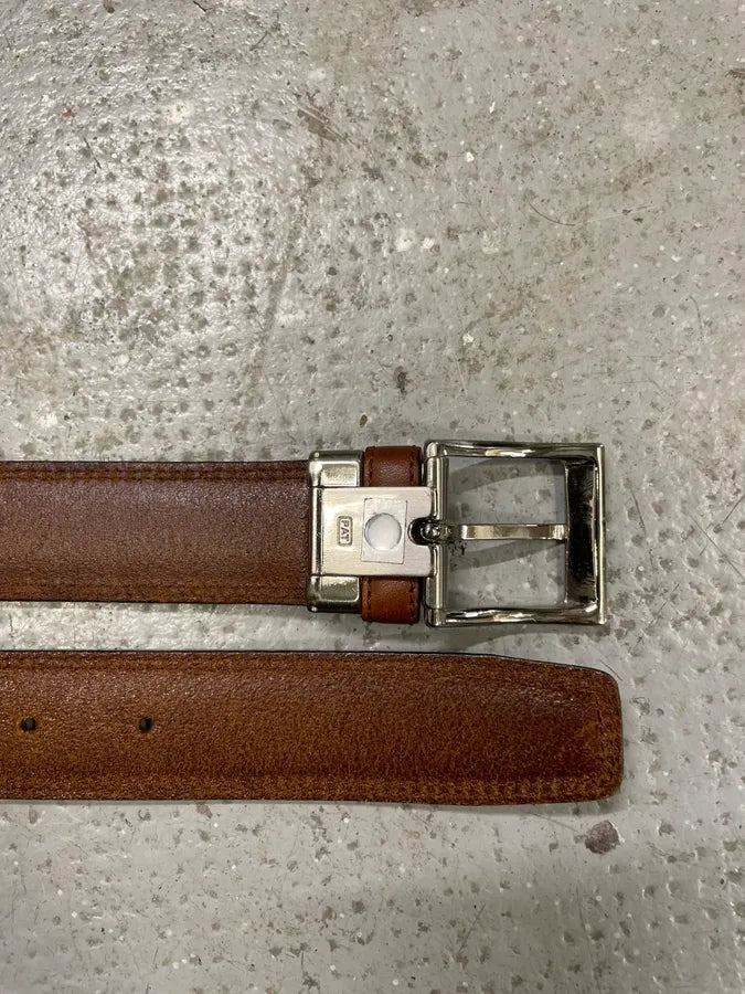 2000s Balenciaga Italian Brown Leather Belt (OS) 3