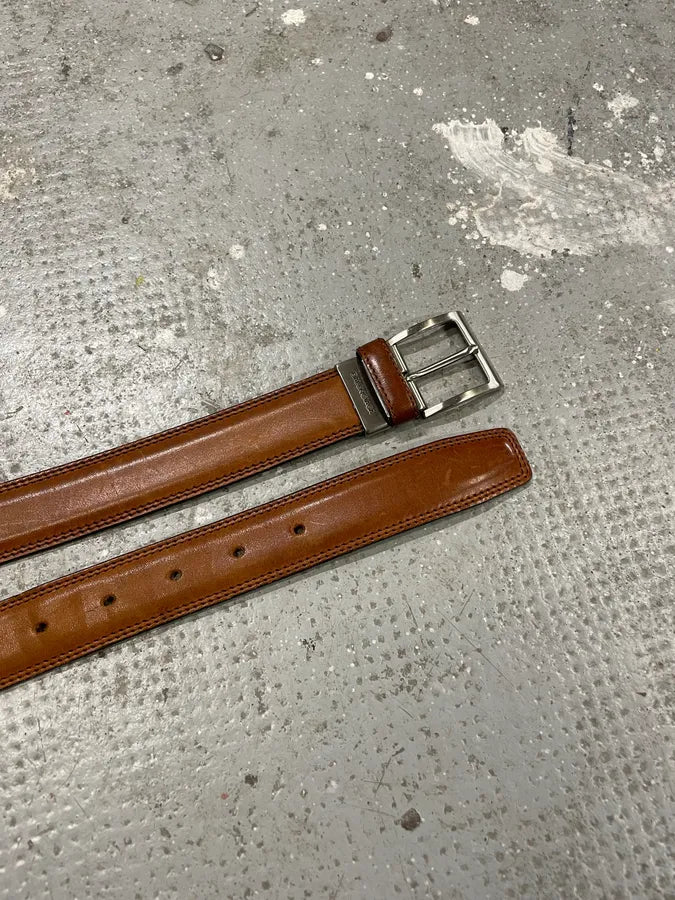 2000s Balenciaga Italian Brown Leather Belt (OS) 4