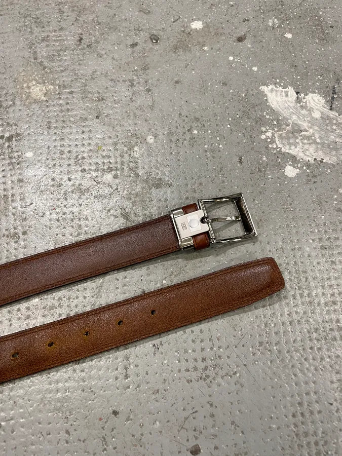 2000s Balenciaga Italian Brown Leather Belt (OS) 5