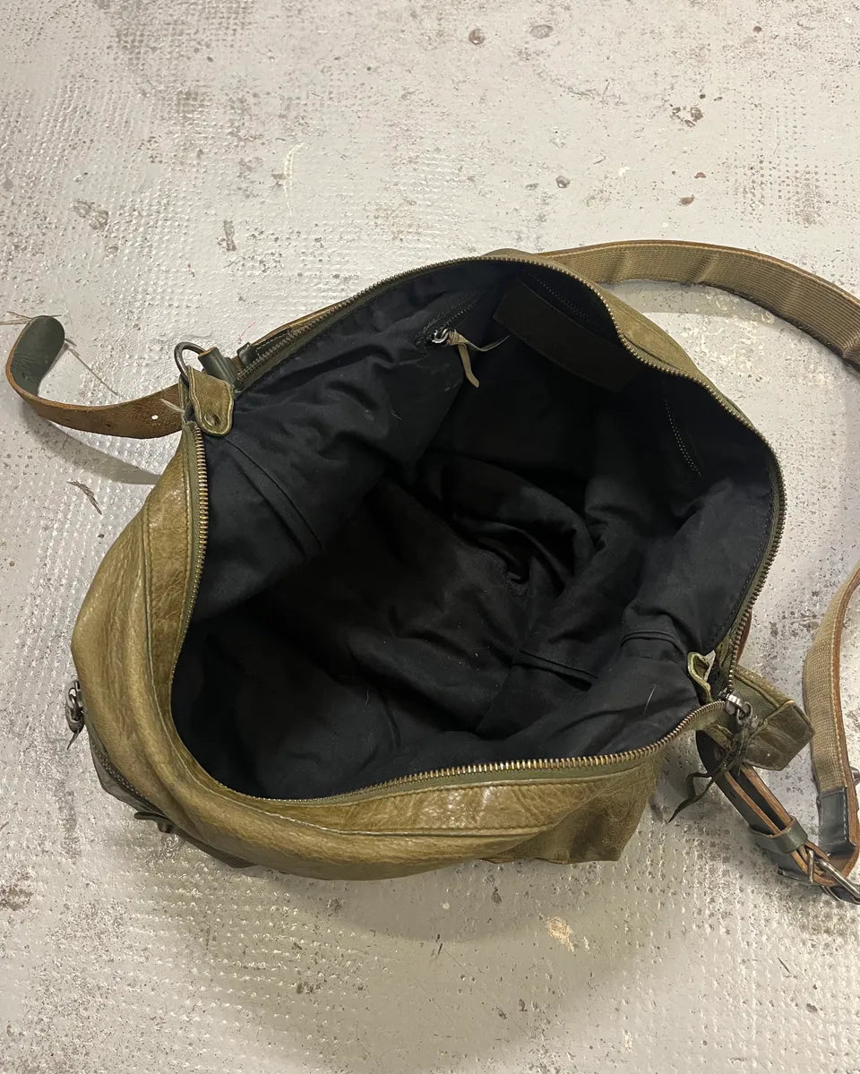 2000s Balenciaga Khaki Leather Multi-Pocket Shoulder Bag szuXXha 8