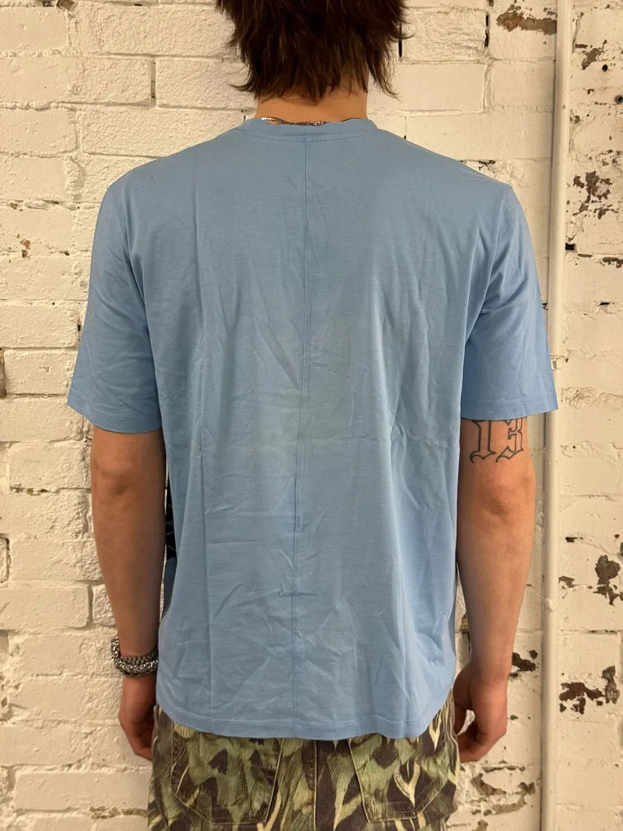SS2015 Balenciaga Light Blue Ink Splatter T-Shirt KBcDTaH 2