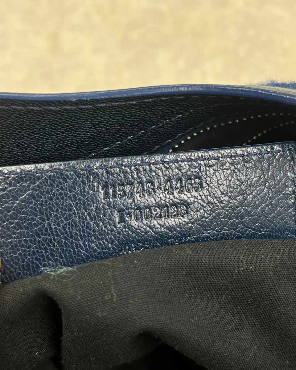 2000s Balenciaga Navy Calf Hair City Bag UUXfsJn 14