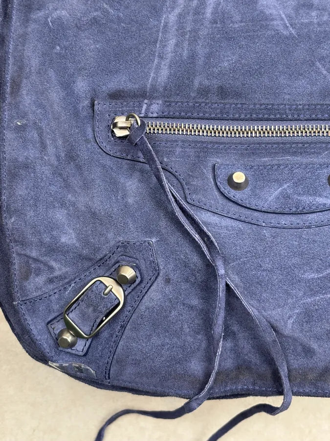 2000s Balenciaga Navy Denim City Shoulder Bag udfGFJj 5