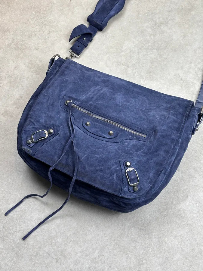2000s Balenciaga Navy Denim City Shoulder Bag udfGFJj 3