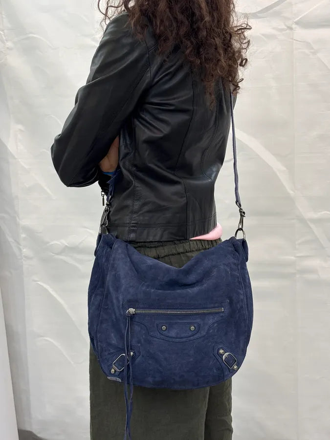 2000s Balenciaga Navy Denim City Shoulder Bag udfGFJj 2