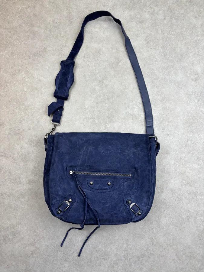 2000s Balenciaga Navy Denim City Shoulder Bag udfGFJj 0