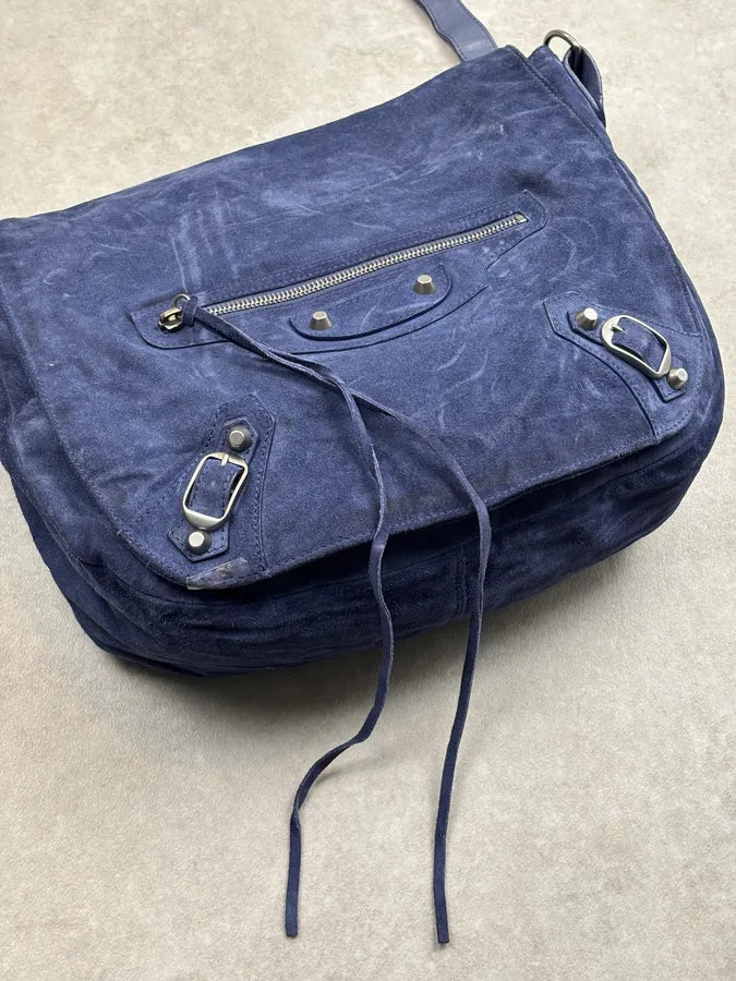 2000s Balenciaga Navy Denim City Shoulder Bag udfGFJj 6