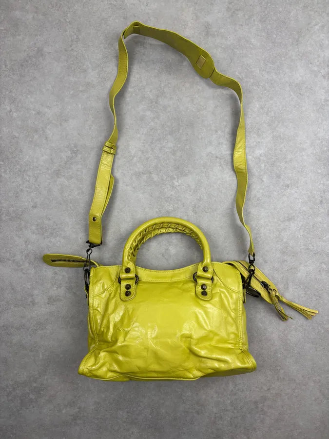 Balenciaga Yellow Leather City Handle Bag poKsKyf 10