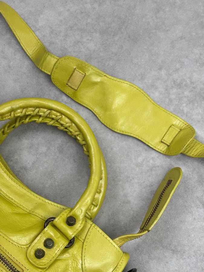 Balenciaga Yellow Leather City Handle Bag poKsKyf 7