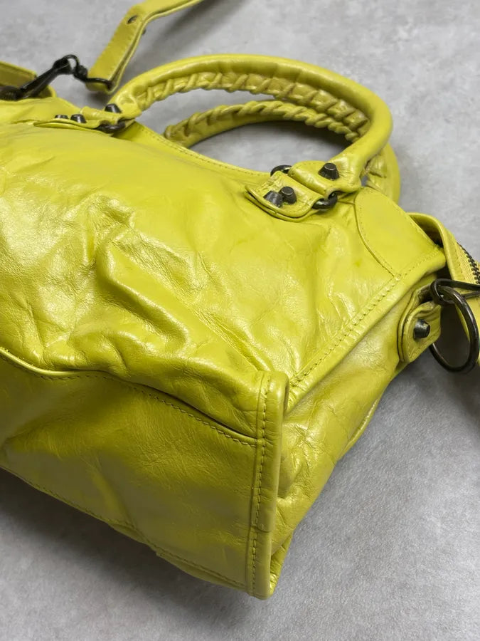 Balenciaga Yellow Leather City Handle Bag poKsKyf 13