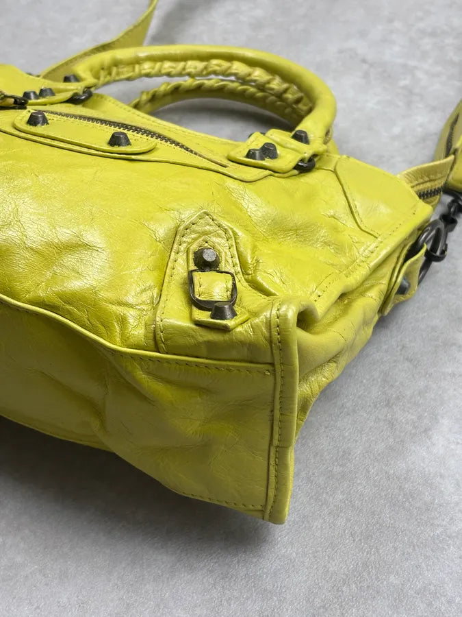 Balenciaga Yellow Leather City Handle Bag poKsKyf 8