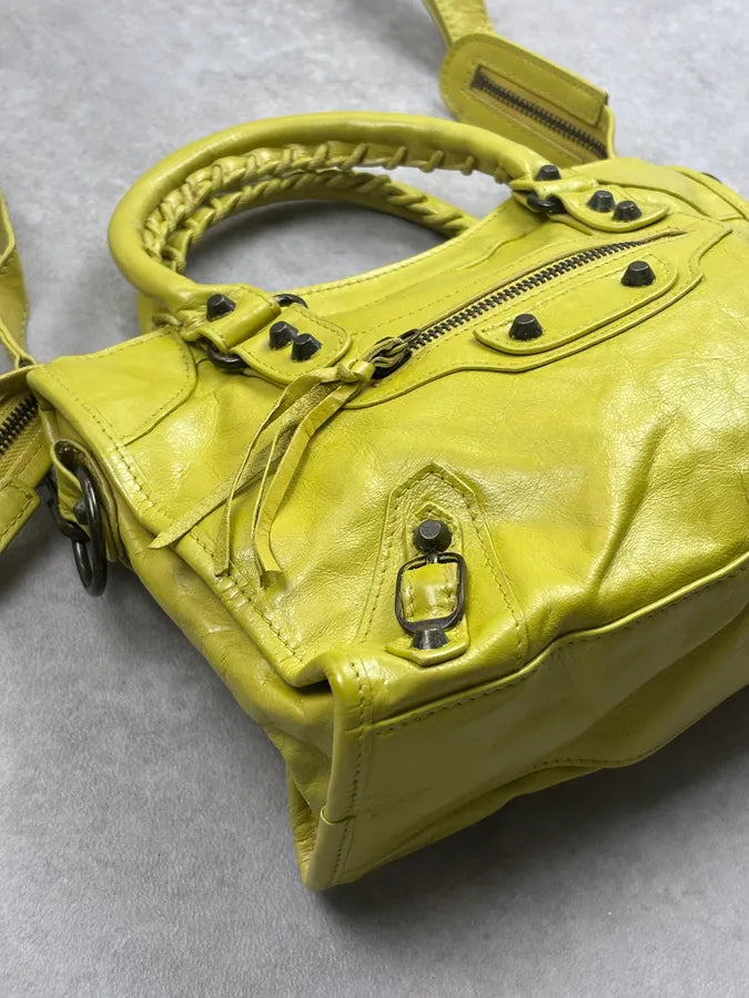 Balenciaga Yellow Leather City Handle Bag poKsKyf 6