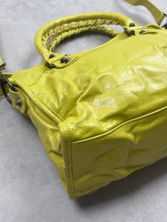 Balenciaga Yellow Leather City Handle Bag poKsKyf 14