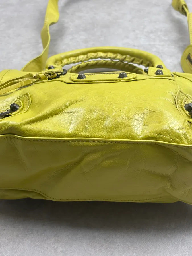 Balenciaga Yellow Leather City Handle Bag poKsKyf 9