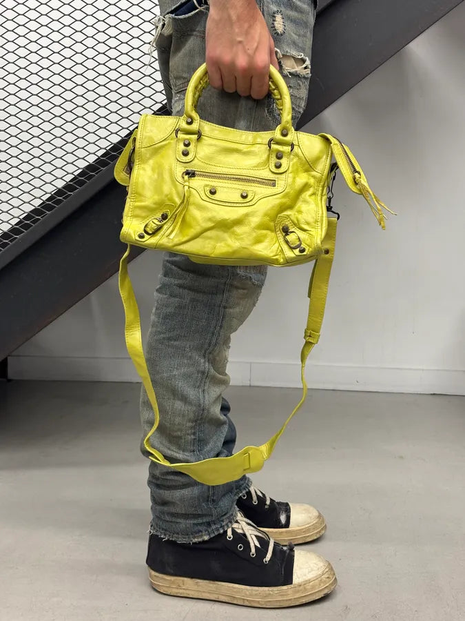 Balenciaga Yellow Leather City Handle Bag poKsKyf 3