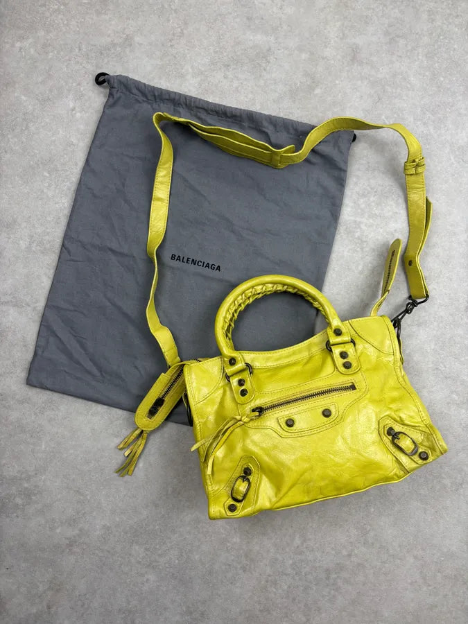 Balenciaga Yellow Leather City Handle Bag poKsKyf 2