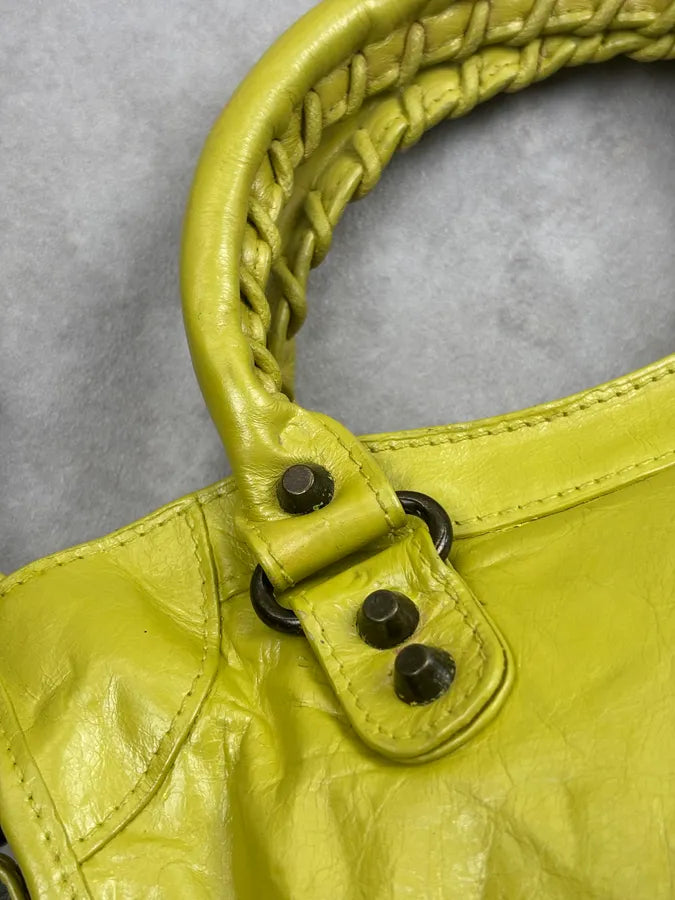 Balenciaga Yellow Leather City Handle Bag poKsKyf 16