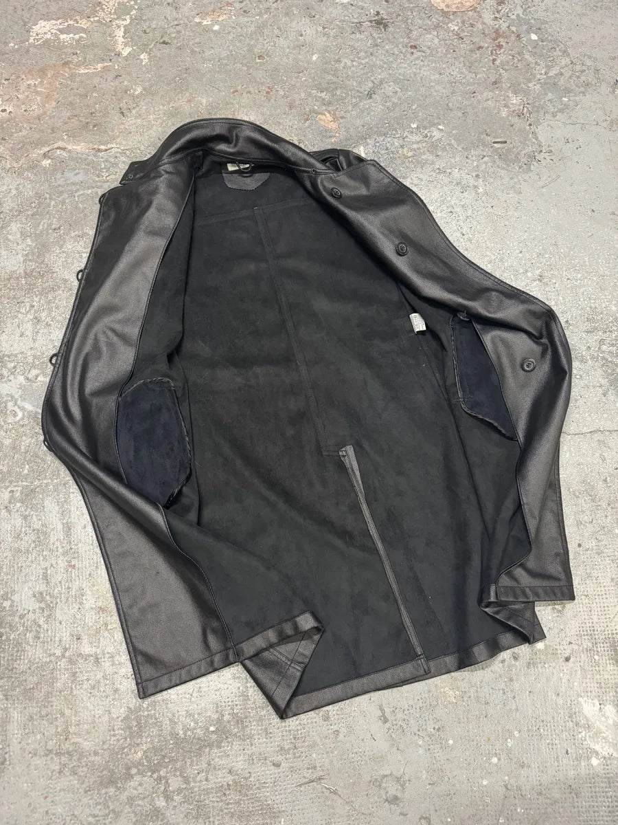 2000s Balmain Avant-Garde Black Vegan Leather Trench Coat PhdyEEJ 5
