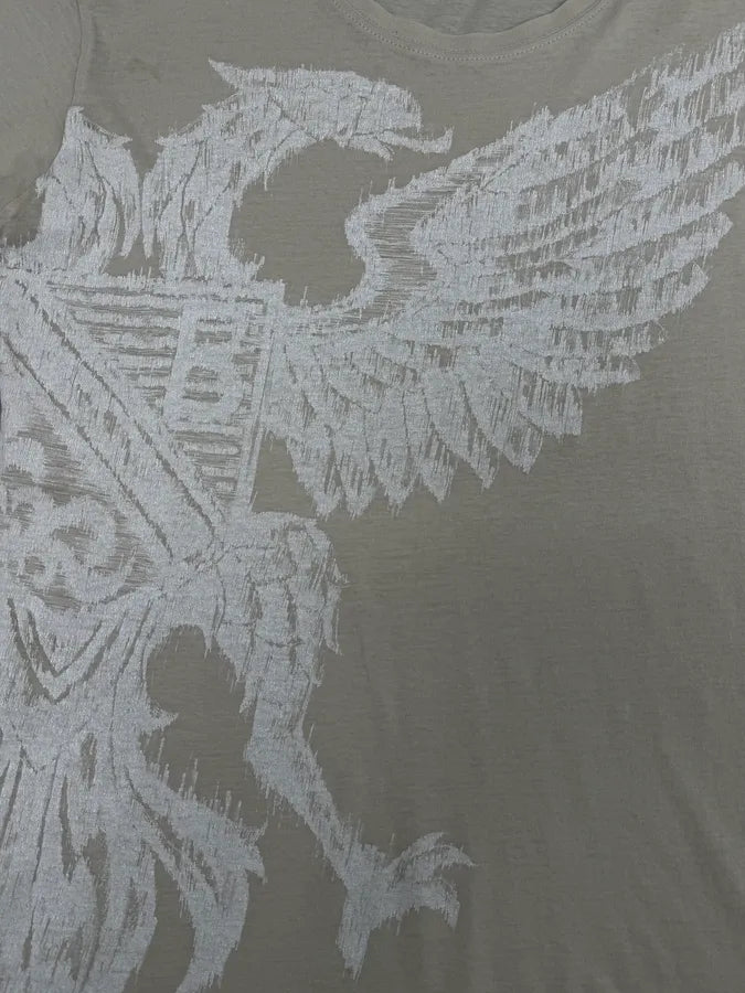 2000s Balmain Beige Medieval Eagle Print T-Shirt OHsdWbB 6