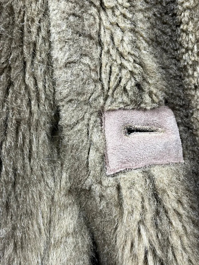 Balmain Beige Faux Fur & Brown Leather Reversible Hooded Coat IqwymKz 14