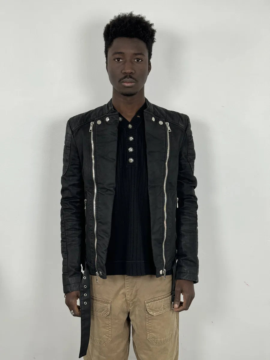 2000s Balmain Biker Black Horpist Leather Jacket iEWepCa 1
