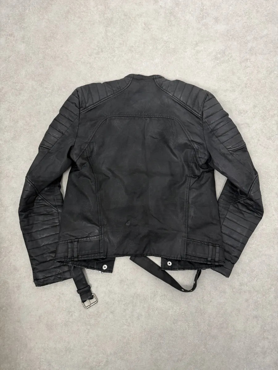 2000s Balmain Biker Black Horpist Leather Jacket iEWepCa 5