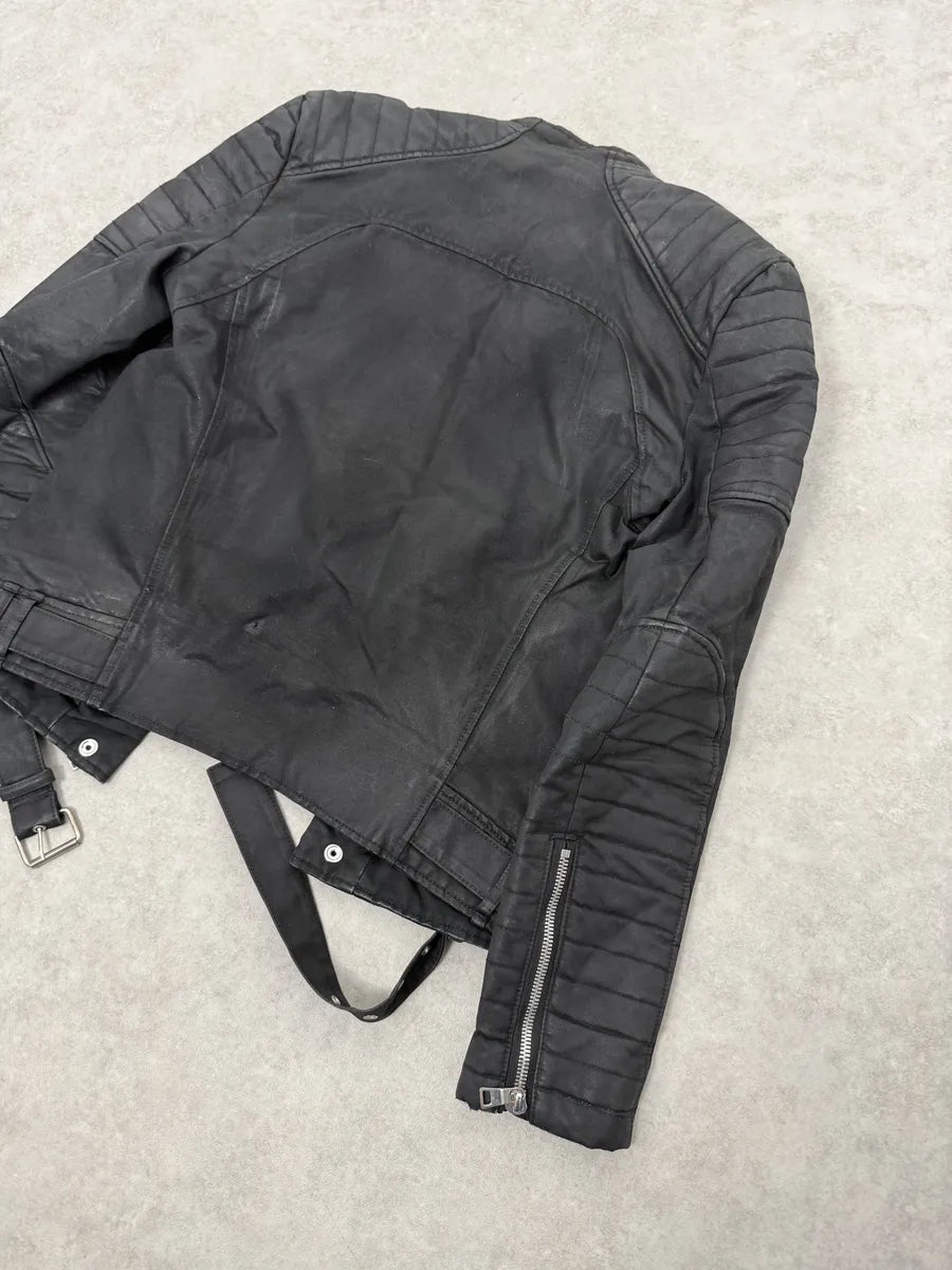 2000s Balmain Biker Black Horpist Leather Jacket iEWepCa 8