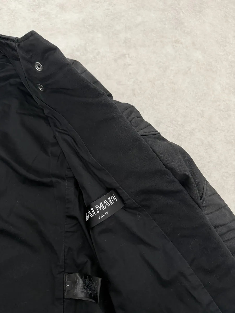 2000s Balmain Biker Black Horpist Leather Jacket iEWepCa 9