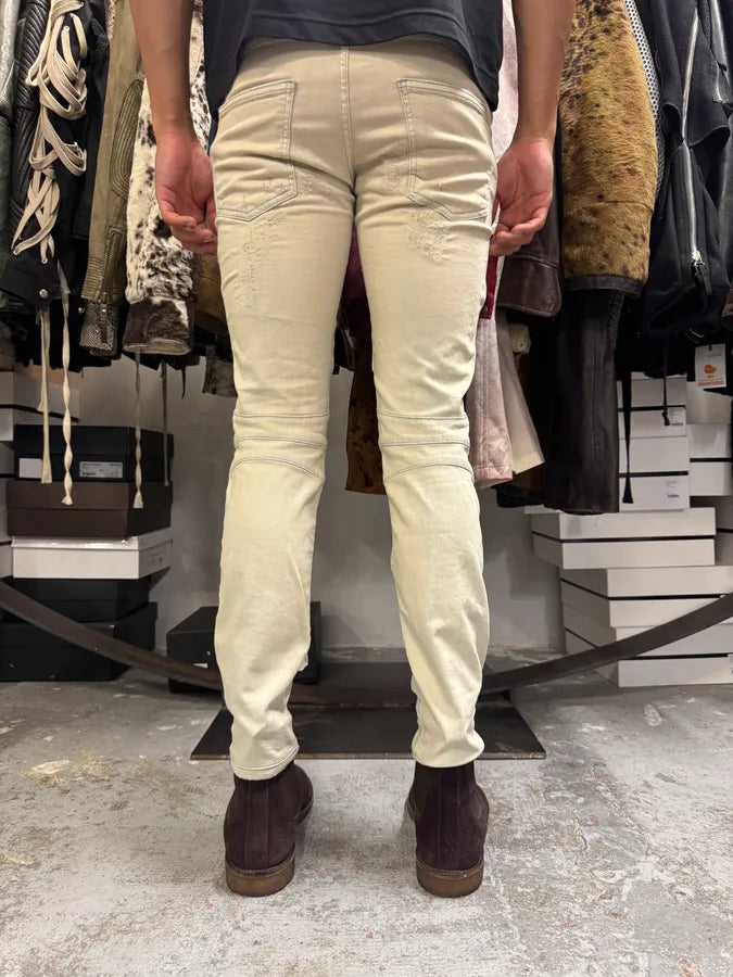 2000s Balmain Biker Reinforced Bleached Jeans XmiidyO 3