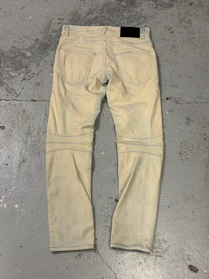 2000s Balmain Biker Reinforced Bleached Jeans XmiidyO 5