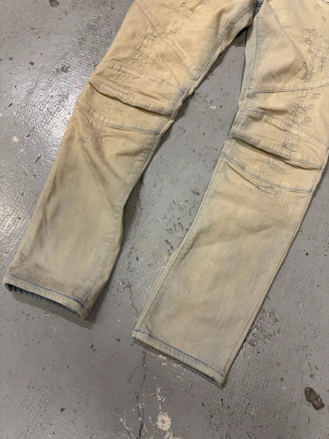 2000s Balmain Biker Reinforced Bleached Jeans XmiidyO 6