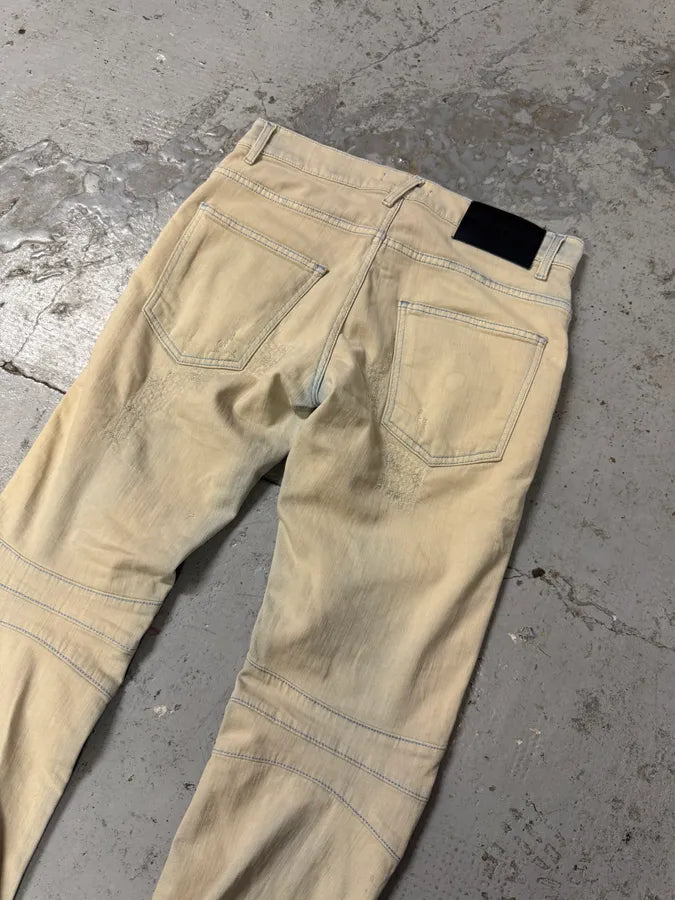 2000s Balmain Biker Reinforced Bleached Jeans XmiidyO 7
