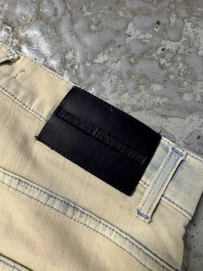 2000s Balmain Biker Reinforced Bleached Jeans XmiidyO 8