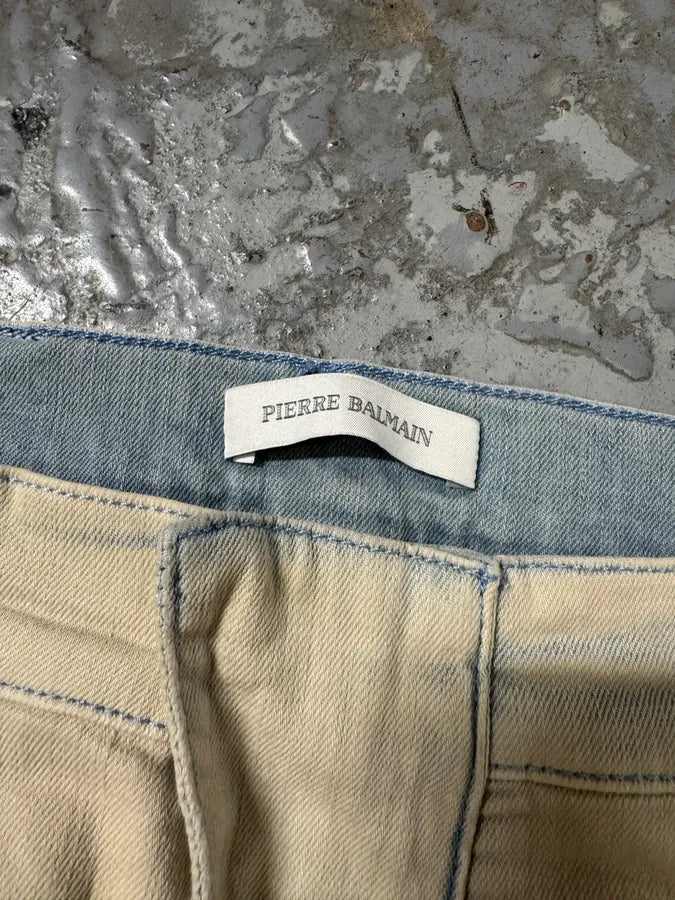 2000s Balmain Biker Reinforced Bleached Jeans XmiidyO 9
