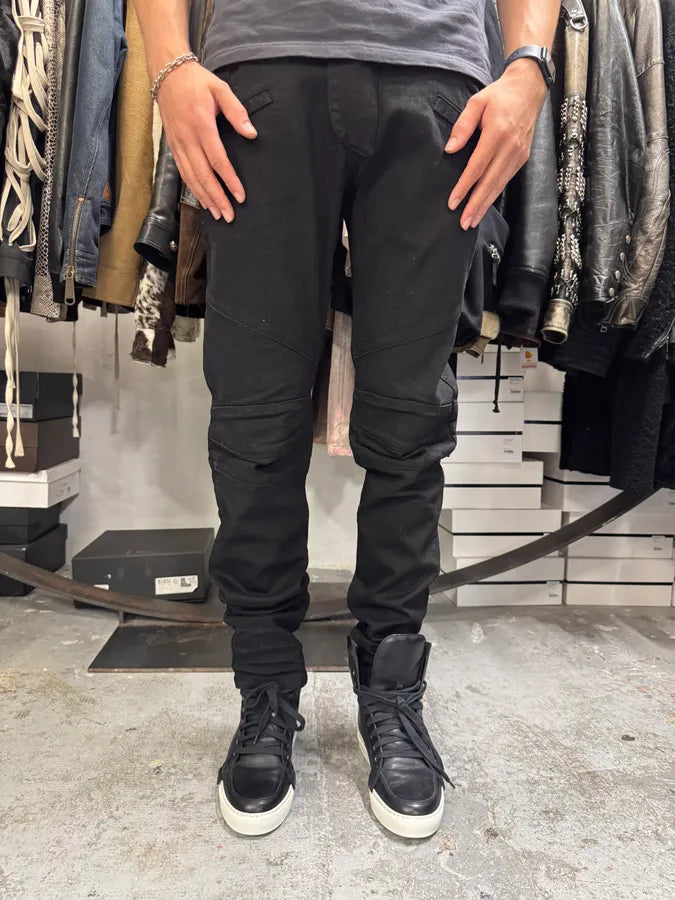 2000s Balmain Black Avant-Garde Denim Jeans QsmMKPe 1