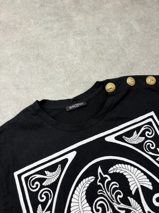 2000s Balmain Black Buttoned Emblem Tank Top FghcaMQ 4