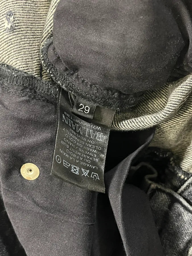 2000s Balmain Black Faded Slim Denim Jeans fuZOymQ 9