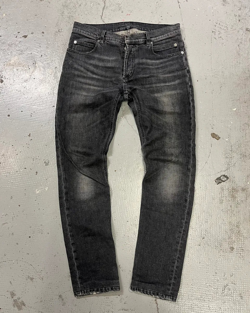 2000s Balmain Black Faded Slim Denim Jeans fuZOymQ 0