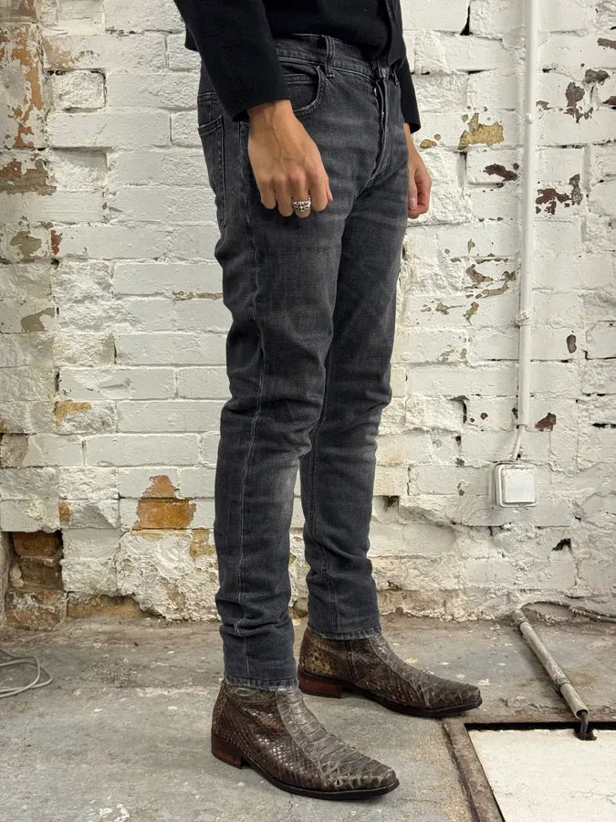 2000s Balmain Black Faded Slim Denim Jeans fuZOymQ 2