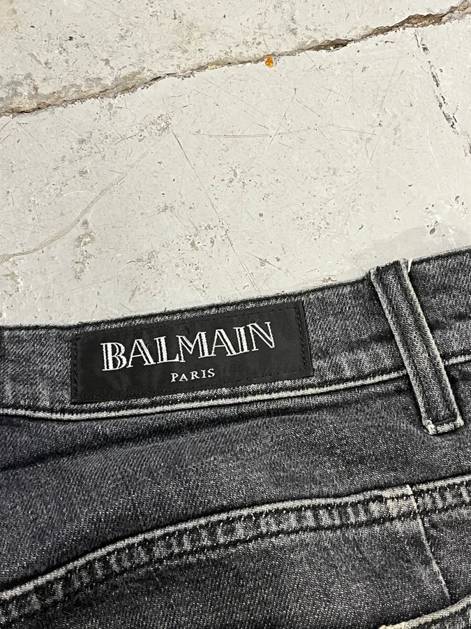 2000s Balmain Black Faded Slim Denim Jeans fuZOymQ 8