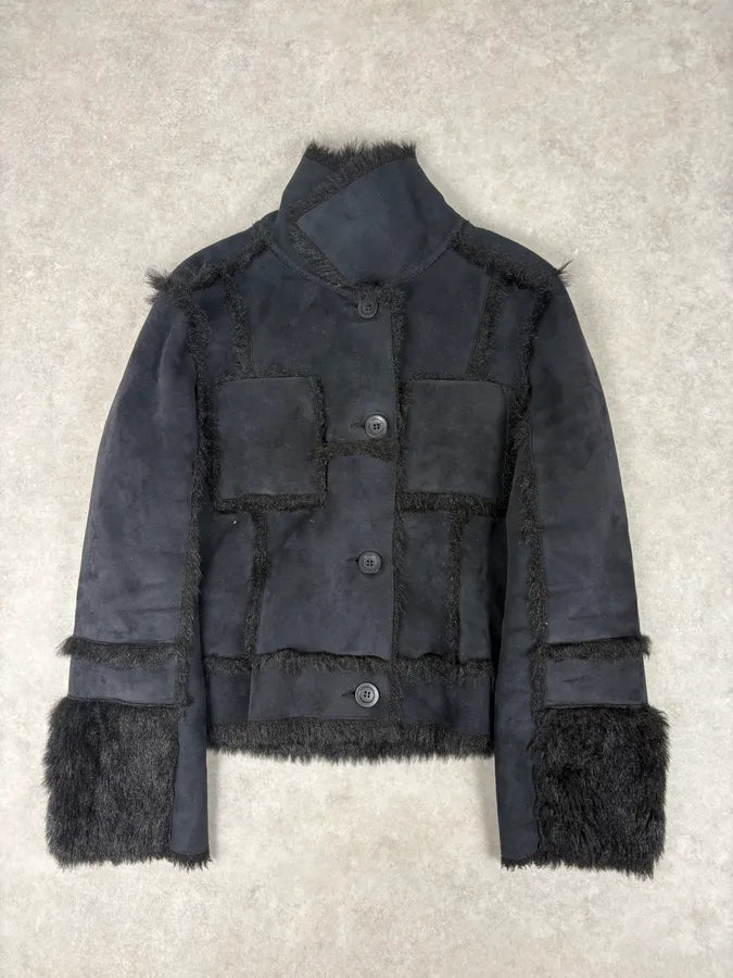 2000s Balmain Black Faux Fur Classy Jacket lsTKXoz 3