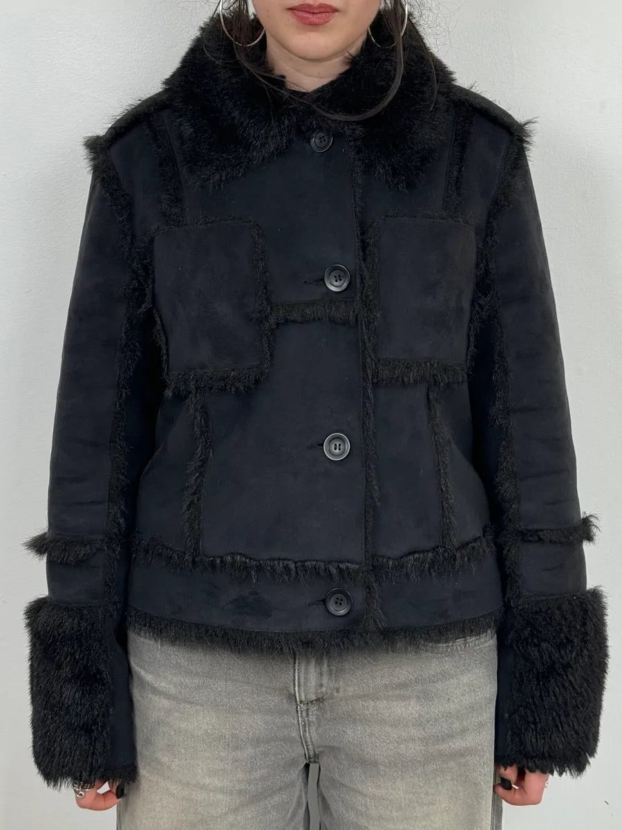 2000s Balmain Black Faux Fur Classy Jacket lsTKXoz 1